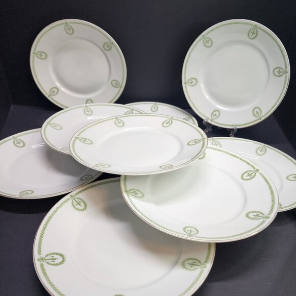Vtg Rosenthal Selb Bavaria Donatello Salad Plates Green Laurel Design 7.5" Set 9 - Picture 2 of 6